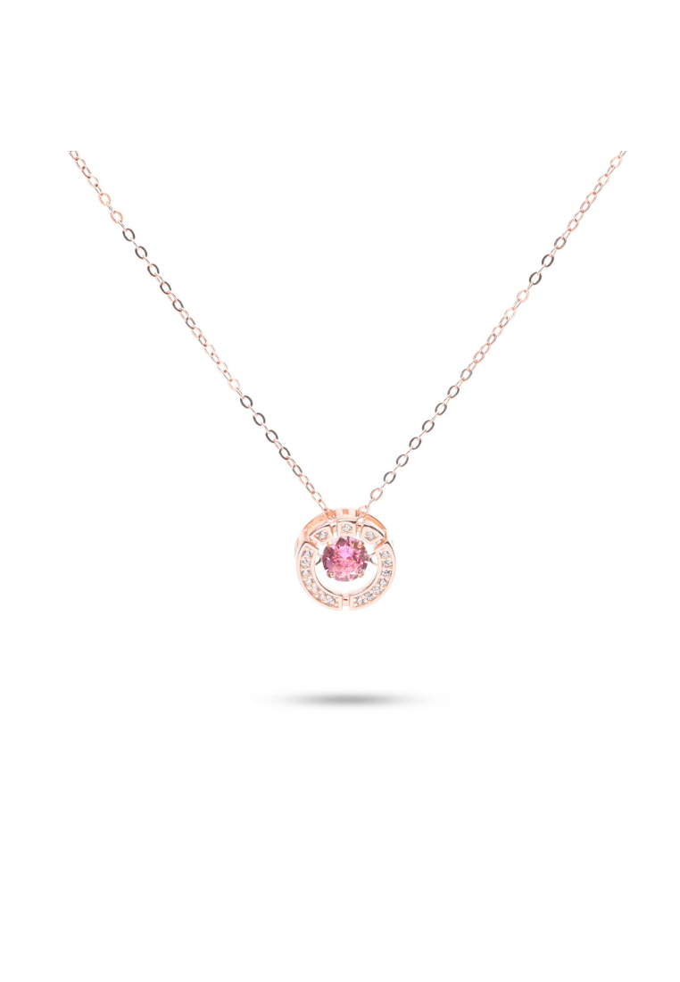 Millenne MILLENNE Made For The Night Encircle Cubic Zirconia Rose Gold Necklace with 925 Sterling Silver