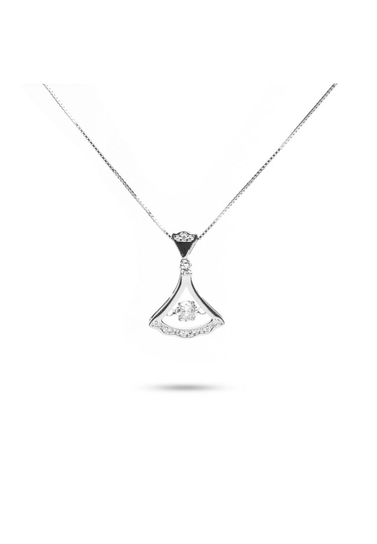 Millenne MILLENNE Made For The Night Trinity Cubic Zirconia White Gold Necklace with 925 Sterling Silver