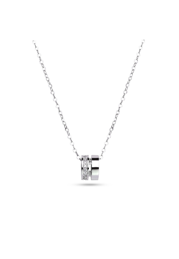 Millenne MILLENNE Made For The Night The Perfect Duo Cubic Zirconia White Gold Necklace with 925 Sterling Silver