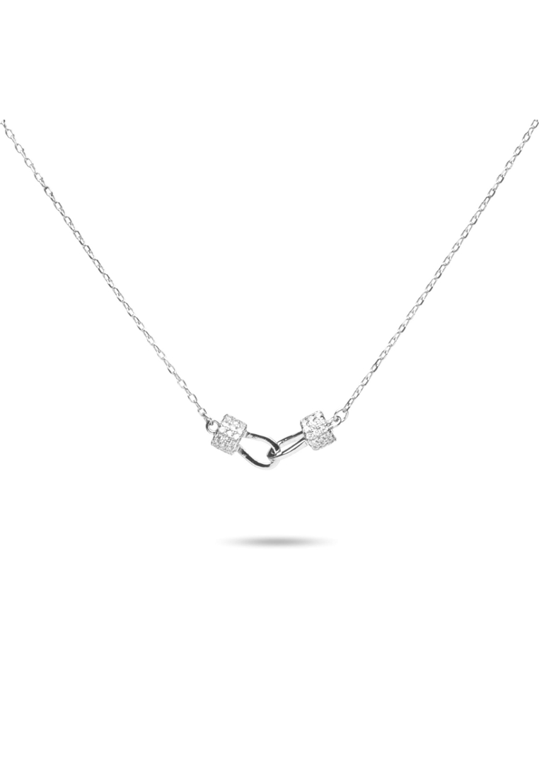 Millenne MILLENNE Millennia 2000 Diamond Forever Linked Cubic Zirconia White Gold Necklace with 925 Sterling Silver