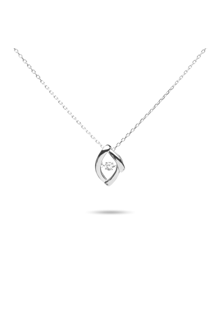 Millenne MILLENNE Made For The Night Marquee Cubic Zirconia White Gold Necklace with 925 Sterling Silver