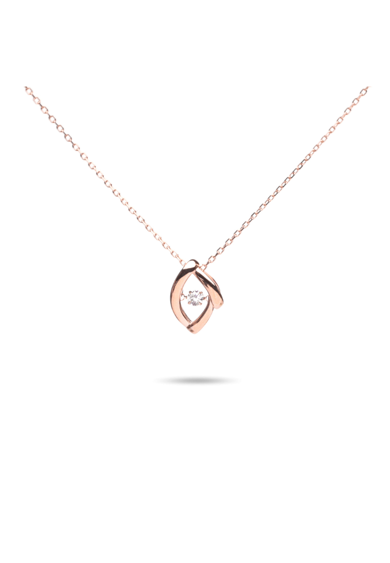 Millenne MILLENNE Made For The Night Marquee Cubic Zirconia Rose Gold Necklace with 925 Sterling Silver