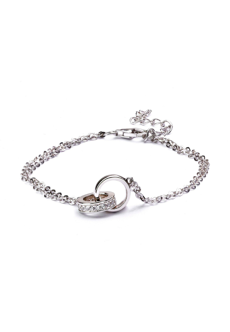 Millenne MILLENNE Made For The Night Forever Linked Cubic Zirconia White Gold Bracelet with 925 Sterling Silver