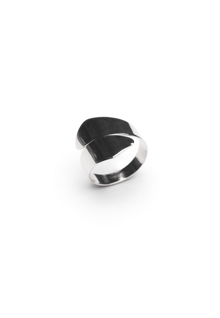 Millenne MILLENNE Minimal Broad Silver Ring with 925 Sterling Silver