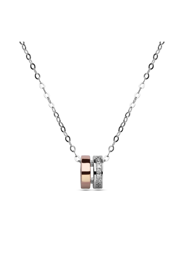 Millenne MILLENNE Made For The Night The Perfect Duo Cubic Zirconia Silver Necklace with 925 Sterling Silver