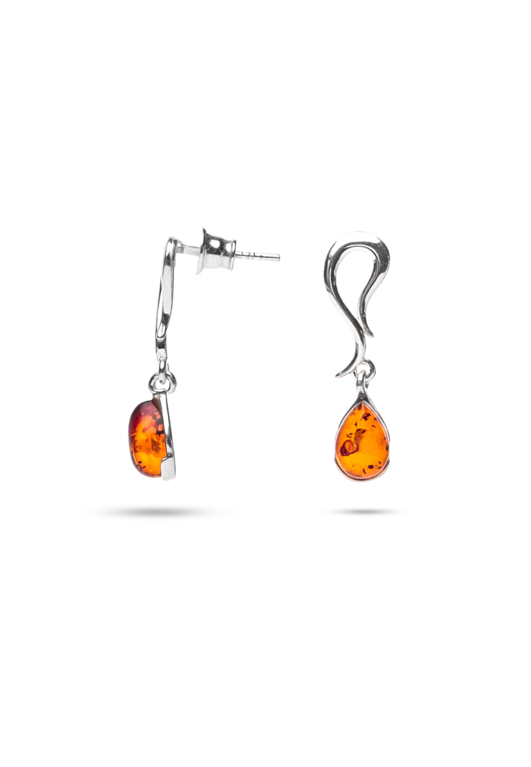 Millenne MILLENNE Multifaceted Baltic Amber Infinity Silver Earrings with 925 Sterling Silver