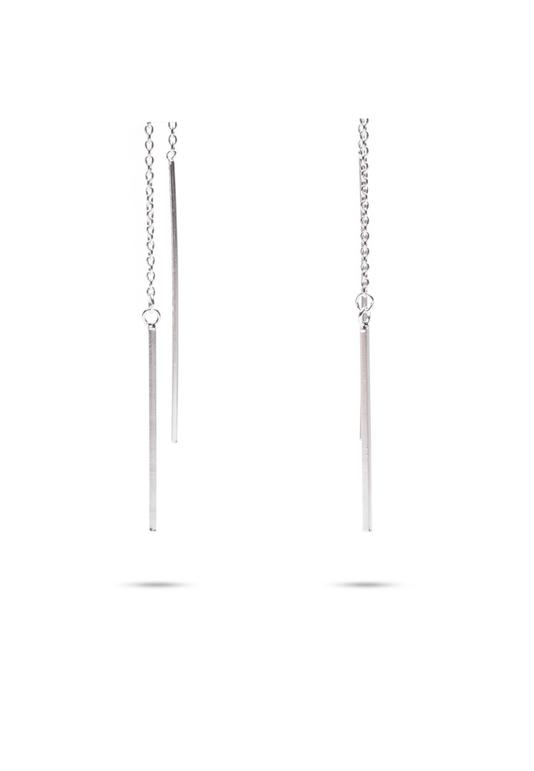 Millenne MILLENNE Minimal Dainty Thread Silver Threader Earrings with 925 Sterling Silver