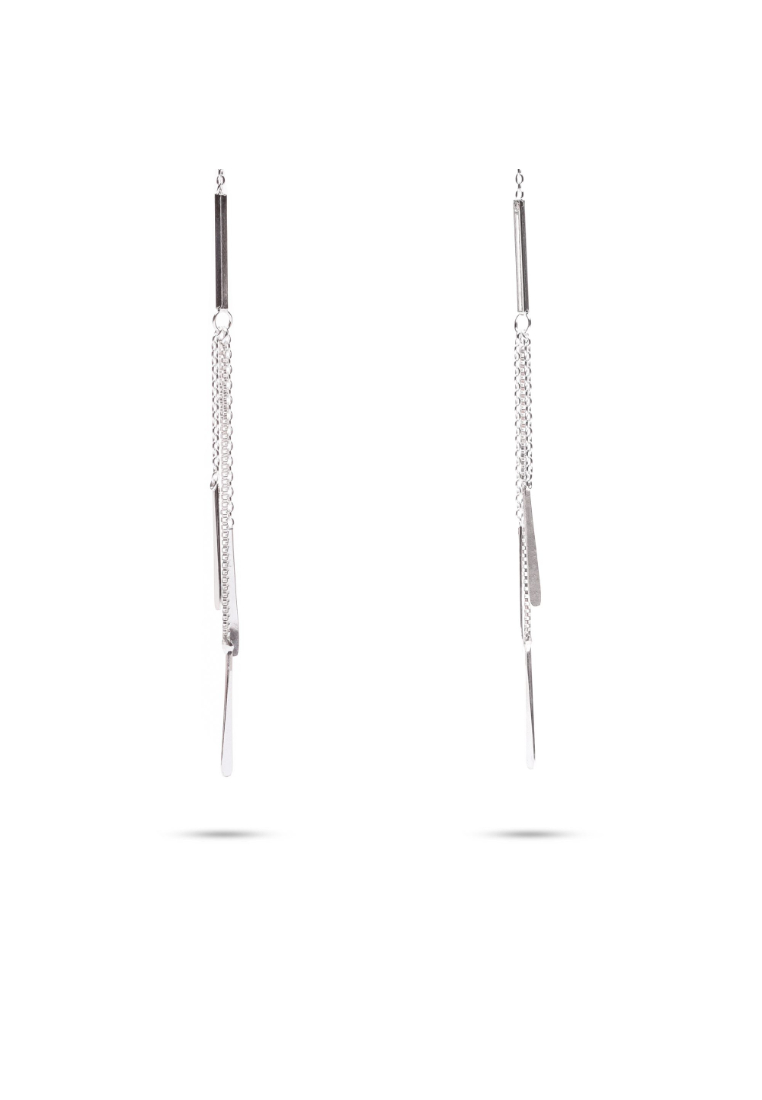 Millenne MILLENNE Minimal Thread Dangle Silver Threader Earrings with 925 Sterling Silver
