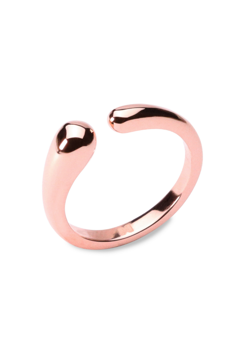 Millenne MILLENNE Minimal Organic Form Rose Gold Adjustable Ring with 925 Sterling Silver