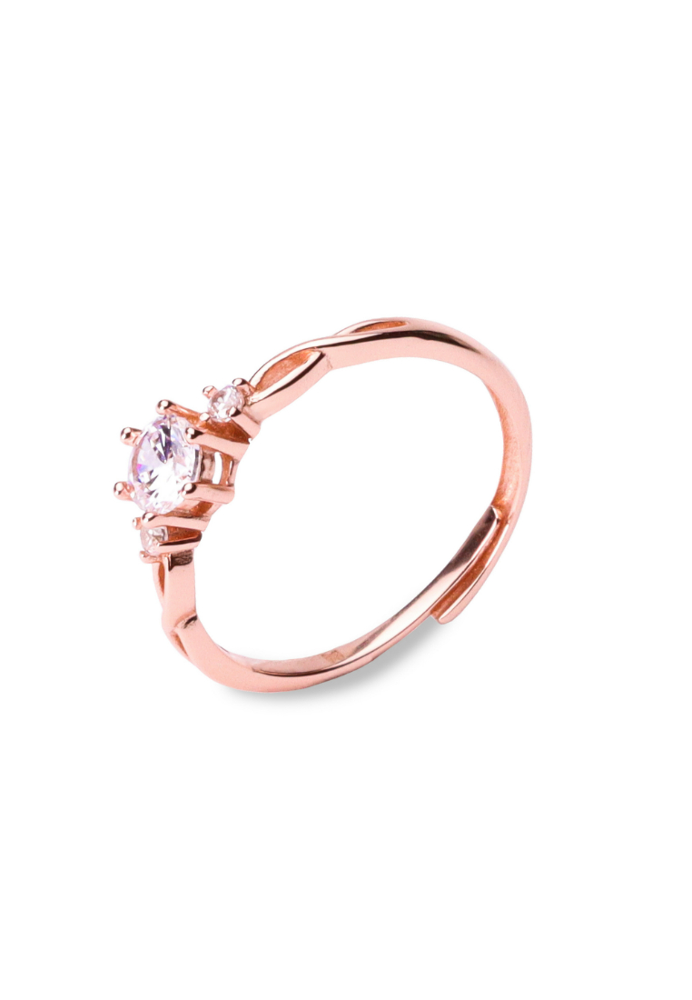 Millenne MILLENNE Made For The Night Diamonds are Forever Cubic Zirconia Rose Gold Ring with 925 Sterling Silver