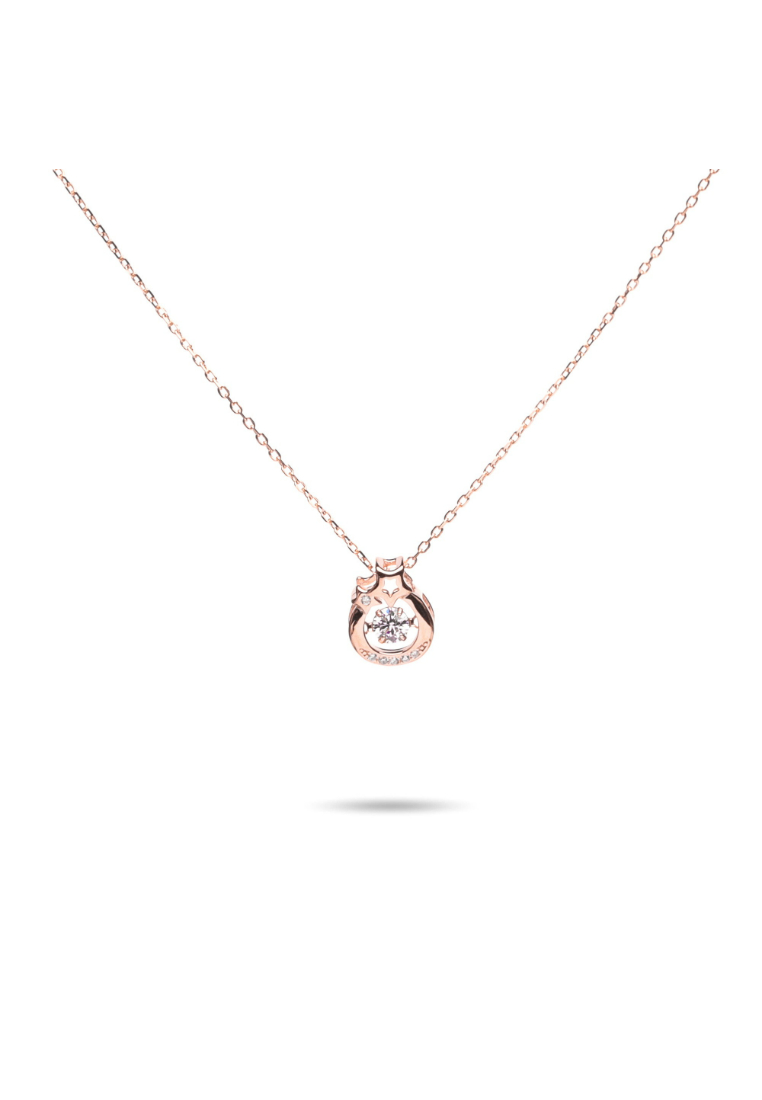 Millenne MILLENNE Made For The Night Wishing Star Studded Cubic Zirconia Rose Gold Necklace with 925 Sterling Silver