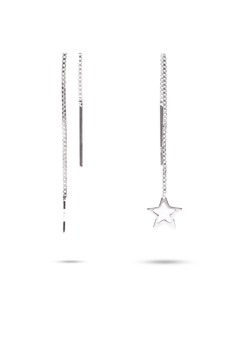 Millenne MILLENNE Match The Stars Large Star Silver Threader Earrings with 925 Sterling Silver