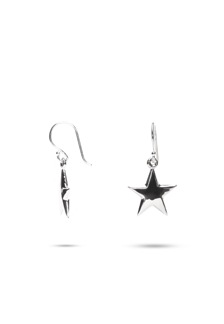 Millenne MILLENNE Match The Stars Twinkling Star Dangle Silver Hook Earrings with 925 Sterling Silver