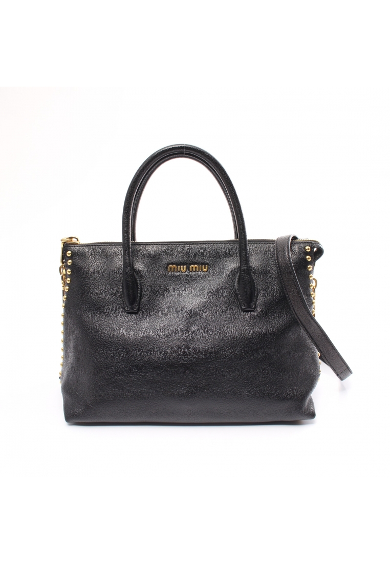 Miu Miu 二奢 Pre-loved MIU MIU Handbag leather black logo 2WAY