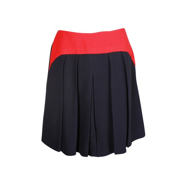 Pre-Loved MIU MIU Red and Navy Mini Skirt