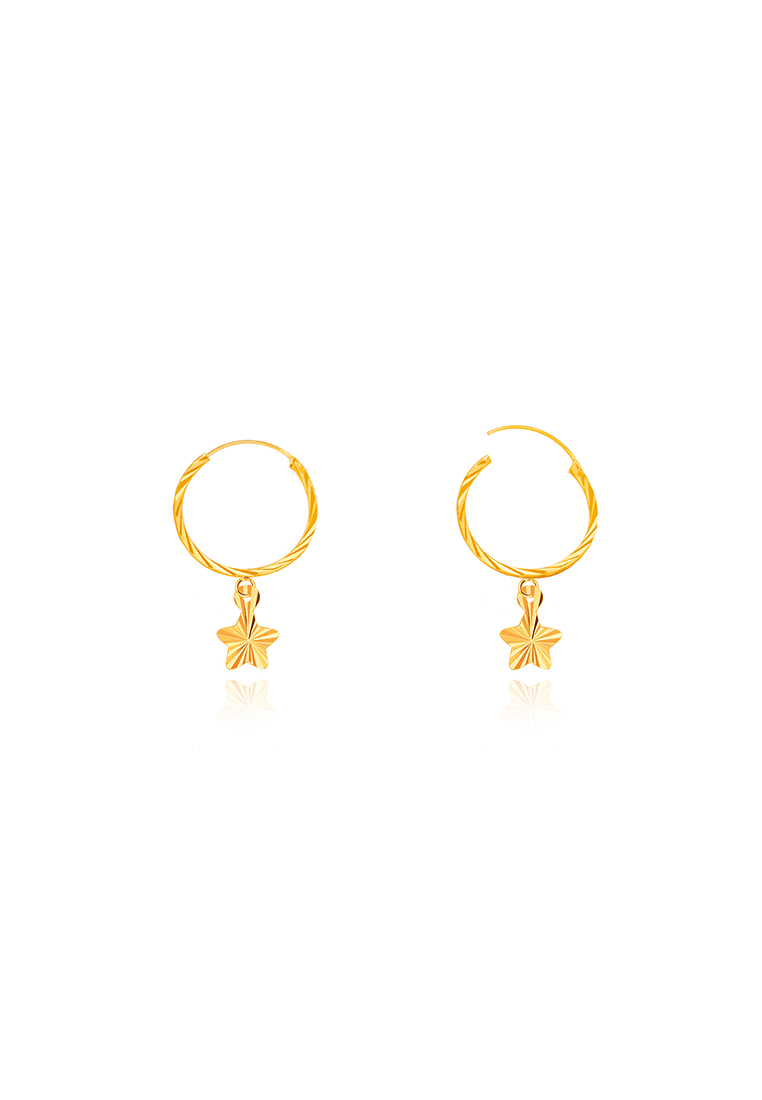 MJ Jewellery 916/22K金 圓形串星星耳環 S71 (L Size)