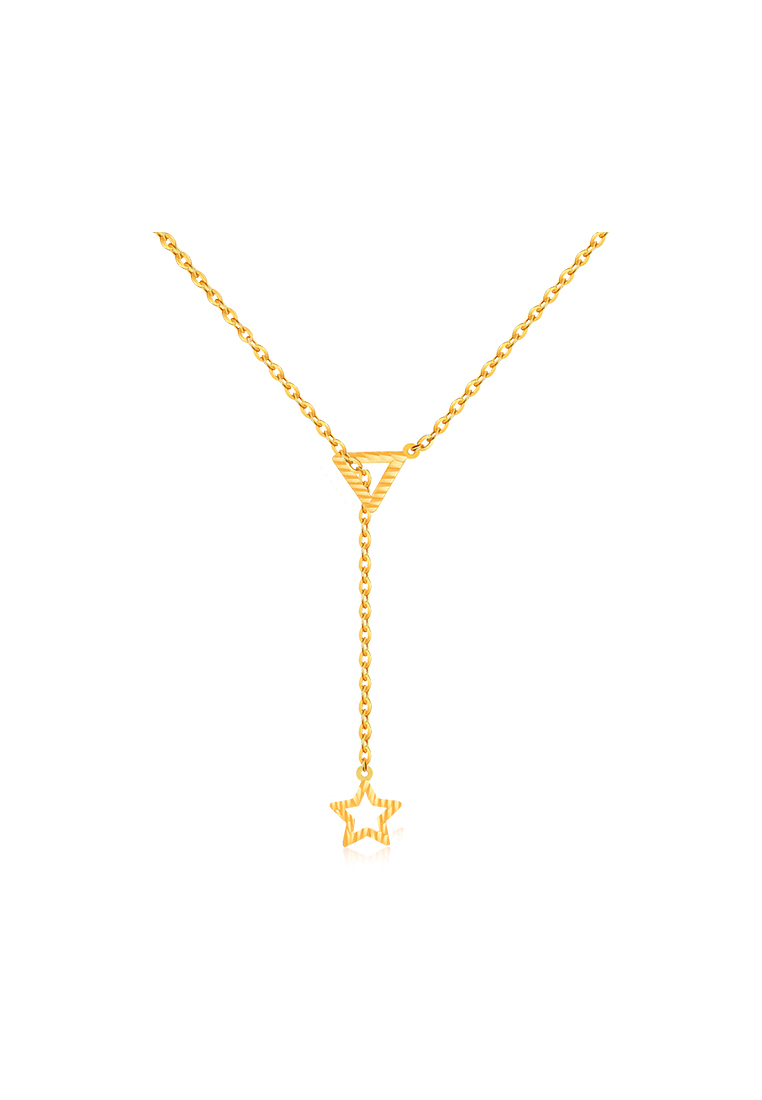 MJ Jewellery 916/22K黃金 5G系列 吊三角形星項鍊 R179TS