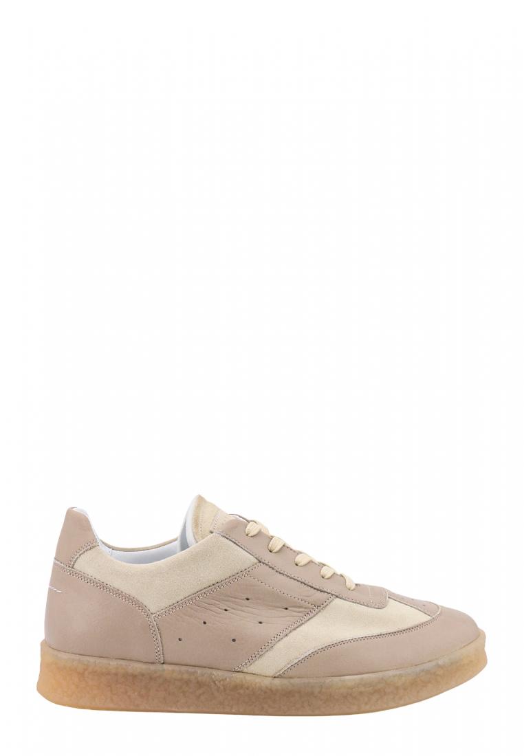 Leather sneakers with suede inserts - MM6 MAISON MARGIELA - Beige
