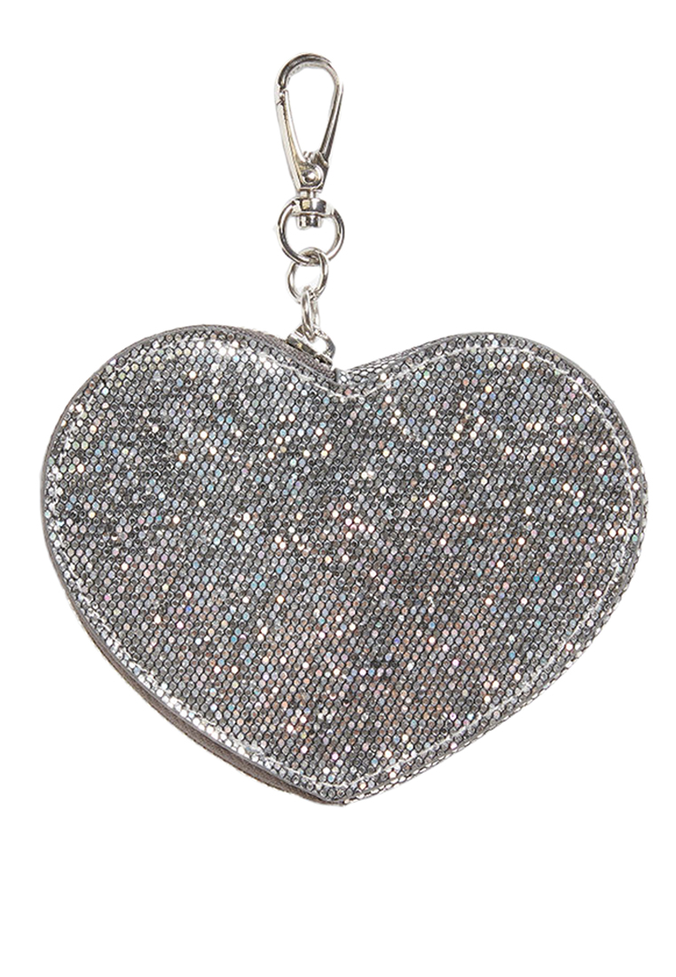 Monki Glitter Heart Shaped Case with Clasp