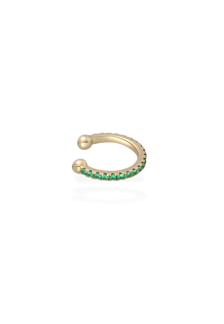 mori Half-half emerald diamond ear cuff