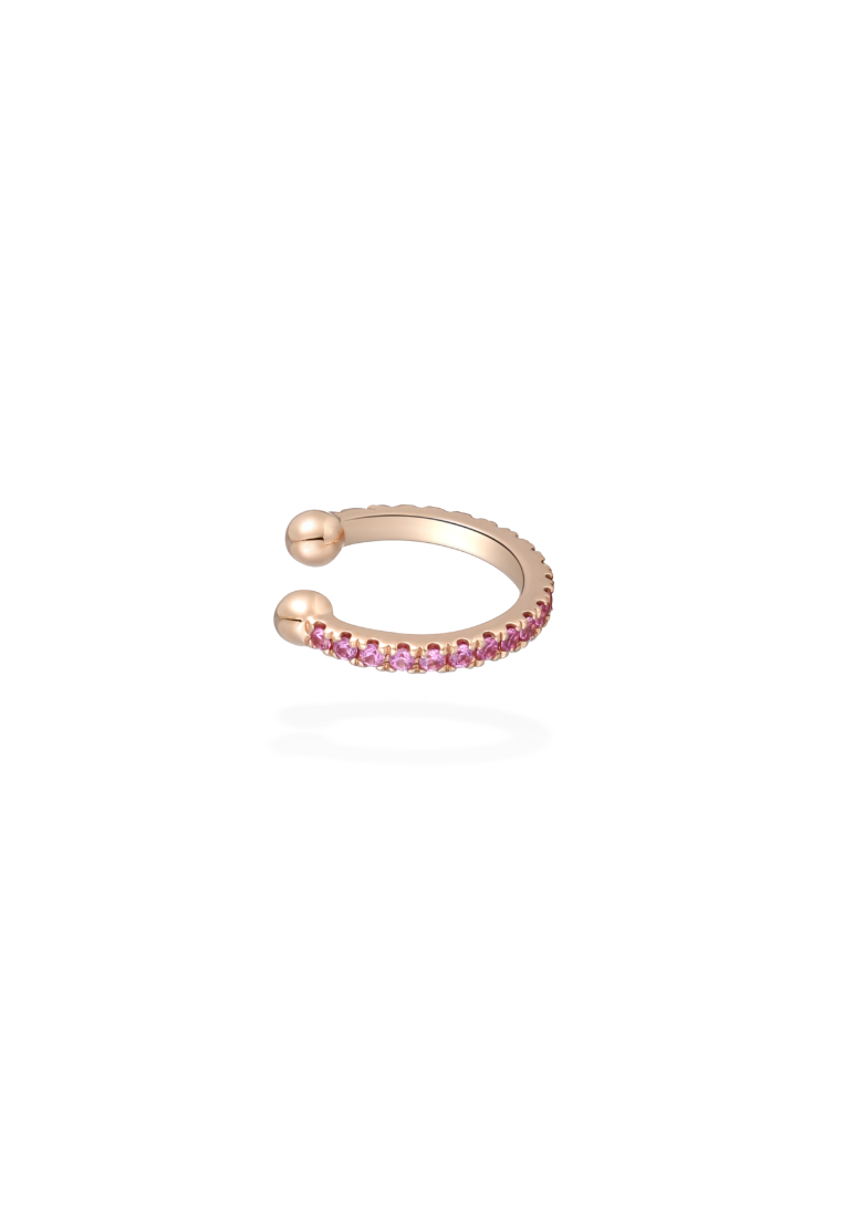 mori Half-half pink sapphire diamond ear cuff