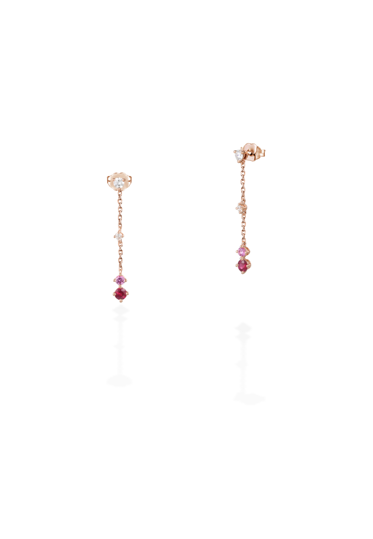 mori Pink sapphire diamond drop earrings