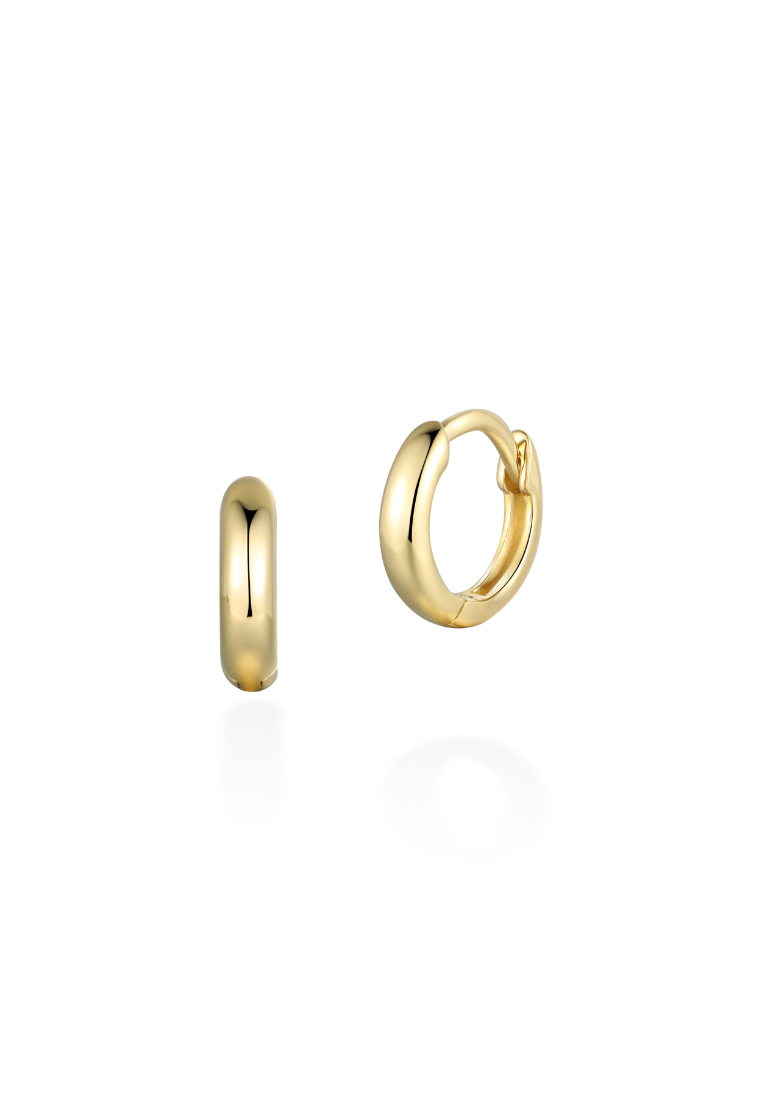 mori 7mm curved plain gold hoops