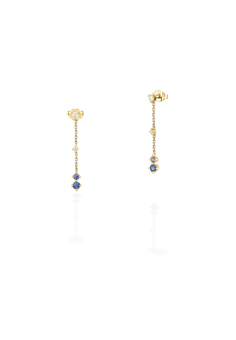 mori Blue sapphire diamond drop earrings