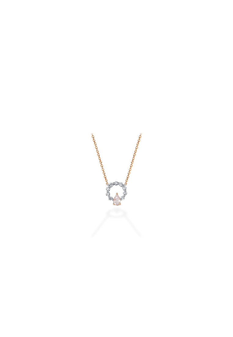 mori Aura momo pear shaped pink diamond necklace