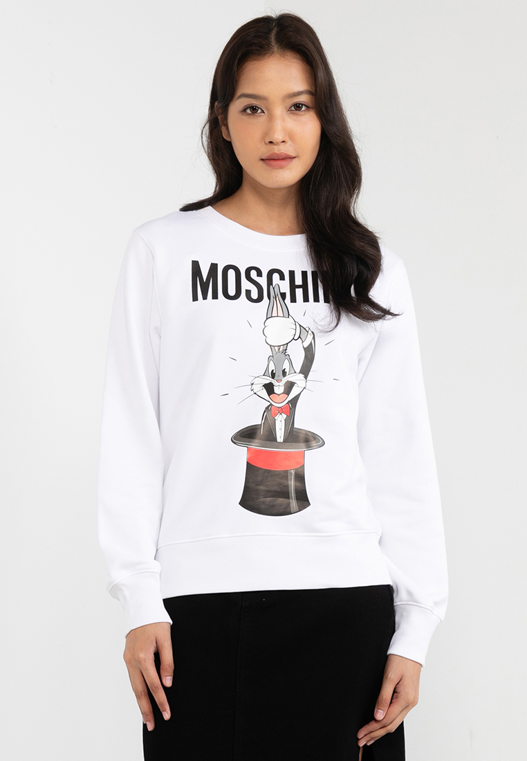 MOSCHINO Bugs Bunny Print Crewneck Sweatshirt (ik)