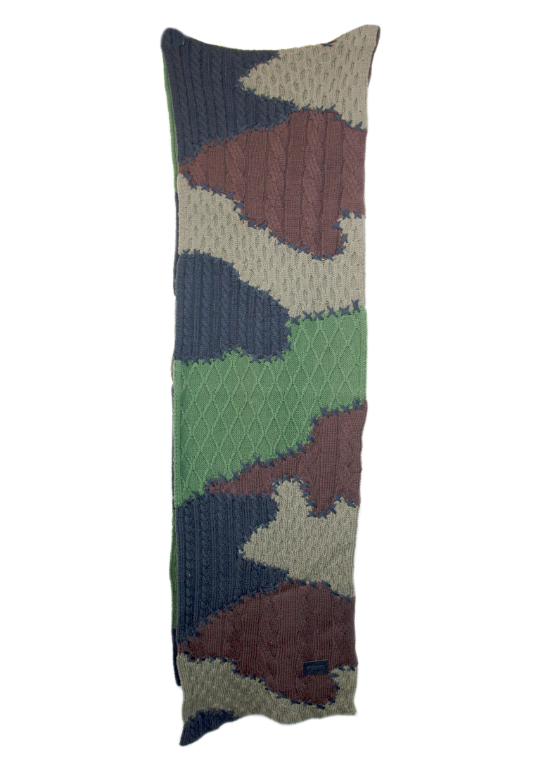 MOSCHINO 拼貼造型迷彩圍巾 (迷彩綠)