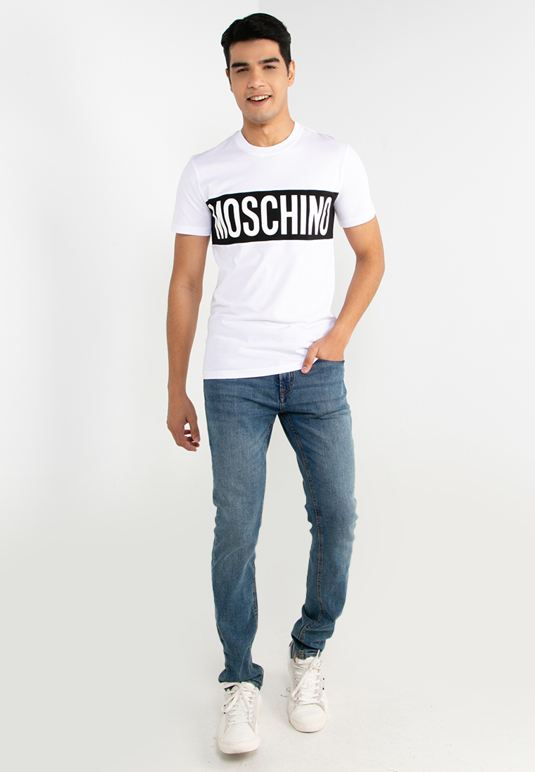 MOSCHINO Logo Print Crew Neck T-Shirt (zt)
