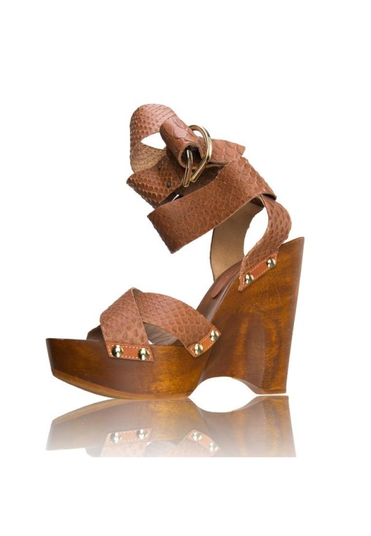 Pre-Loved MULBERRY Leather Cross Over Heeled Sandals