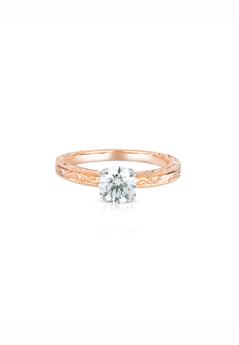Mulia Jewellery 0.70 克拉 18K 玫瑰金預鑲鑽石訂婚戒指