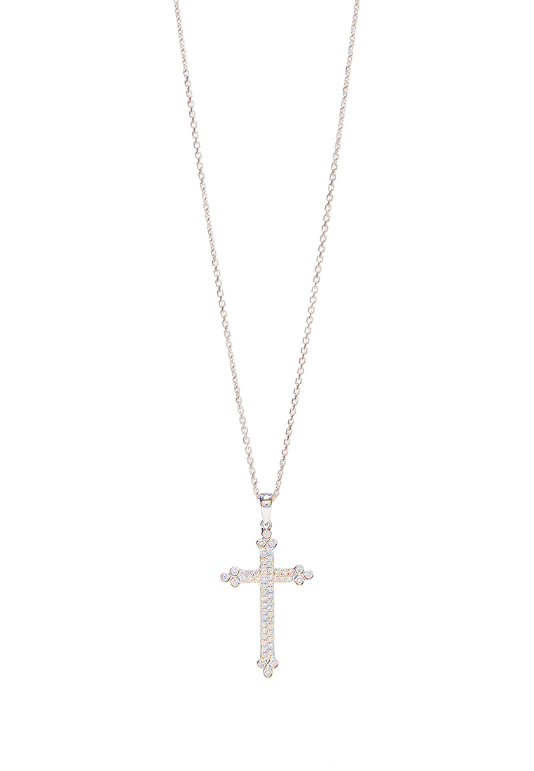 Mulia Jewellery 18K白金十字架鑽石吊墜（0.24 克拉）