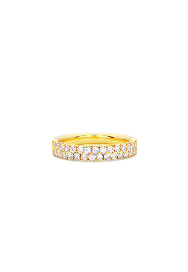 Mulia Jewellery 18K 金雙鑽石永恆戒指（0.57 克拉)