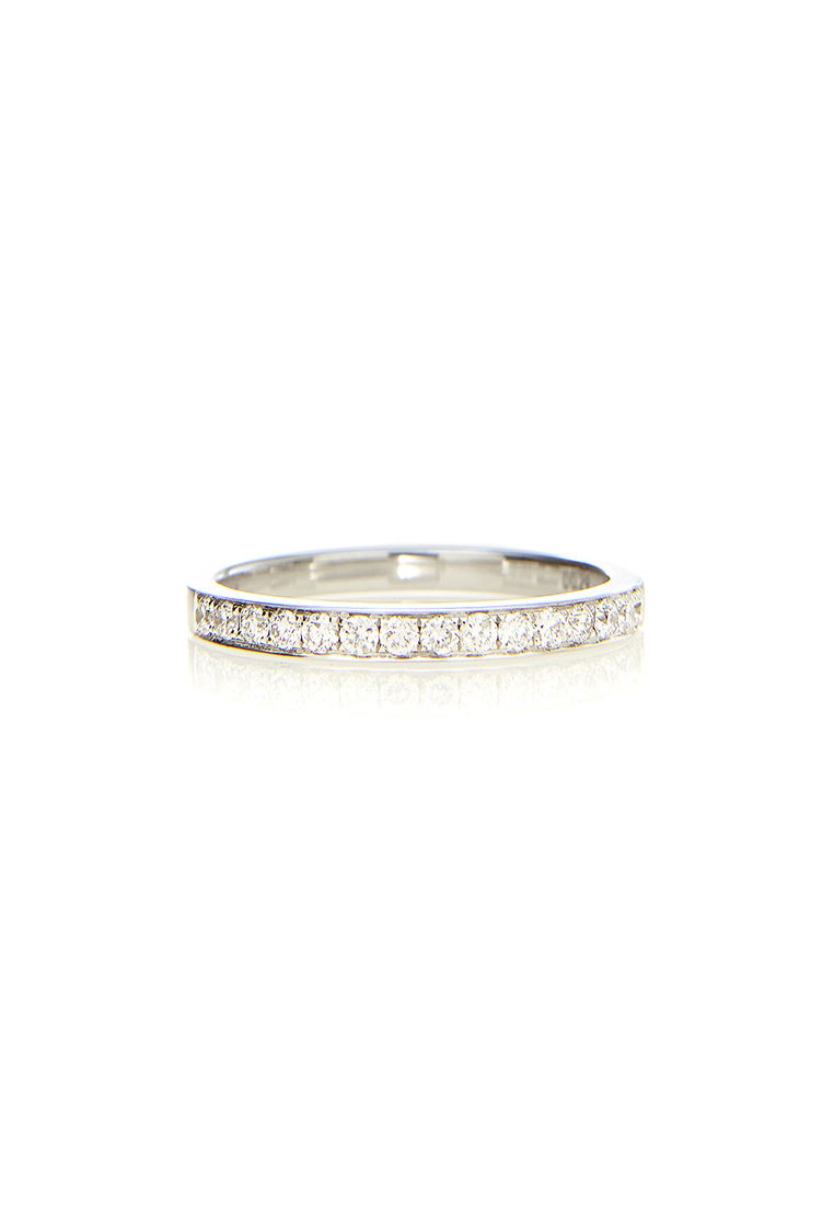 Mulia Jewellery 18K 白金 2.2 毫米通道鑽石永恆戒指（0.30 克拉）