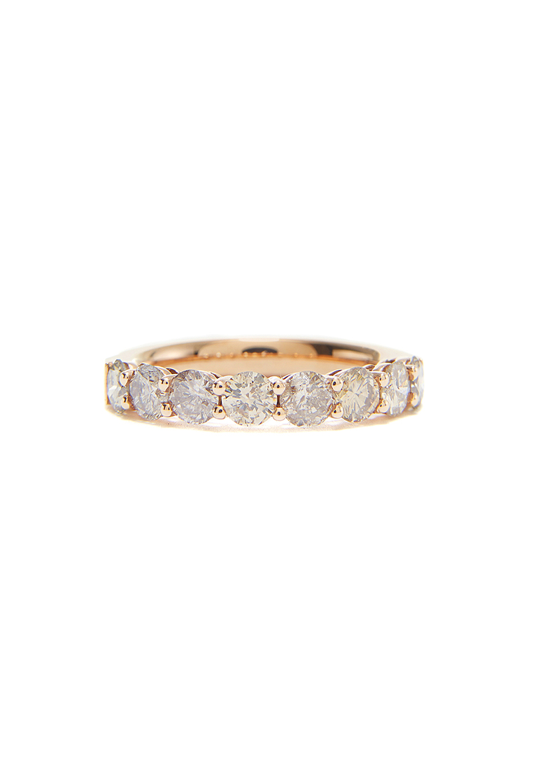 Mulia Jewellery 18K 玫瑰金 3.5 毫米棕色鑽石永恆戒指（1.30 克拉）