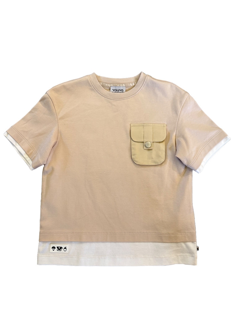 My Little Korner Vauva SS23 Safari - 男孩棉質短袖口袋T恤