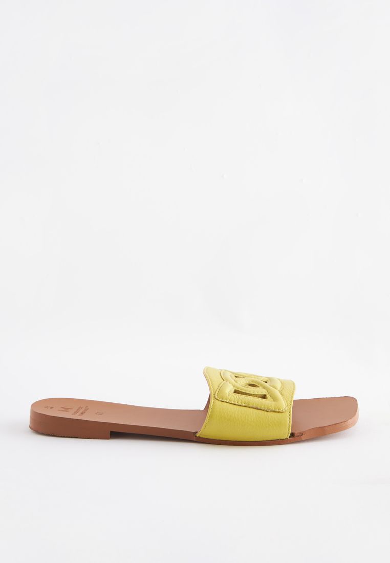 NEXT 精選皮革鏤空設計平底穆勒涼鞋