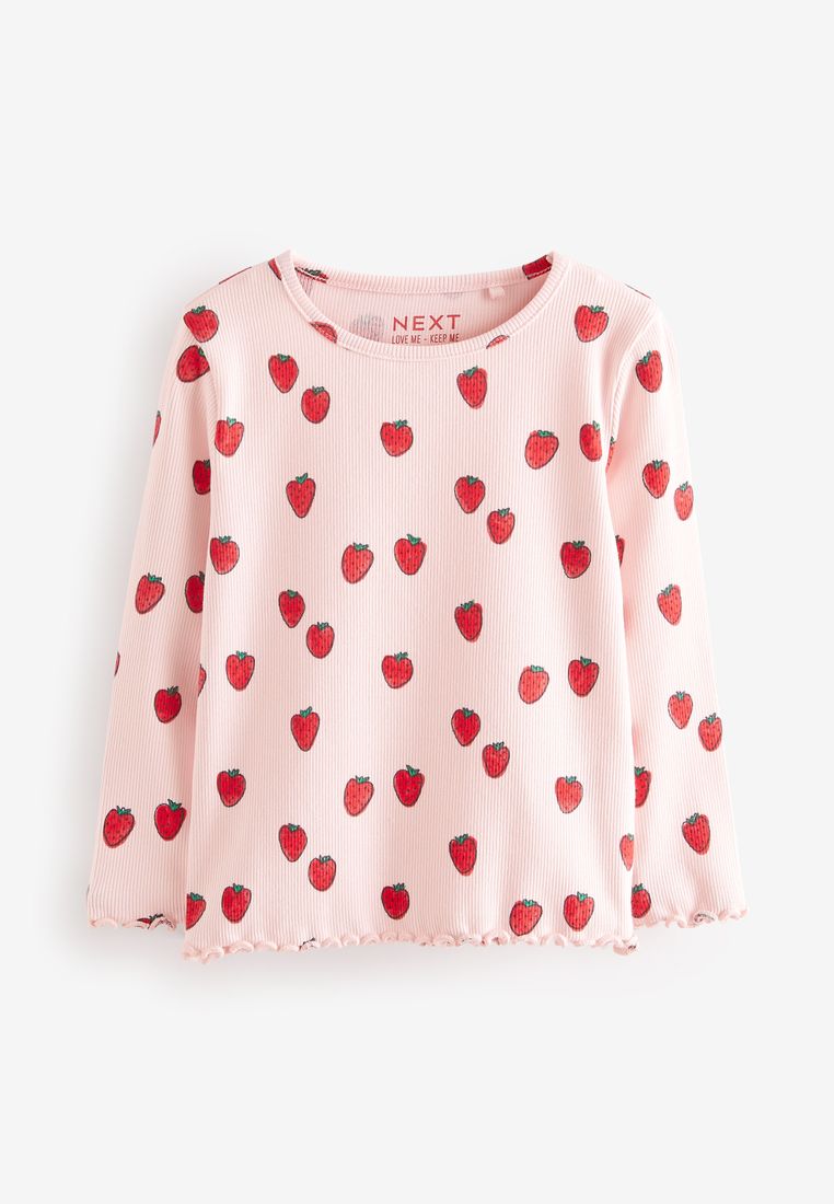 NEXT 草莓羅紋長袖 T 恤
