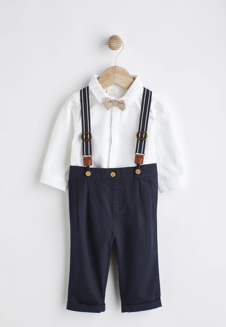 NEXT 嬰兒襯衫、長褲與吊帶 3 件式組合