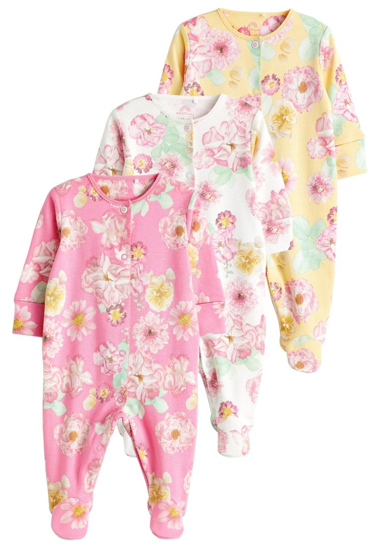 NEXT 嬰兒花卉連身睡衣褲 3 件組