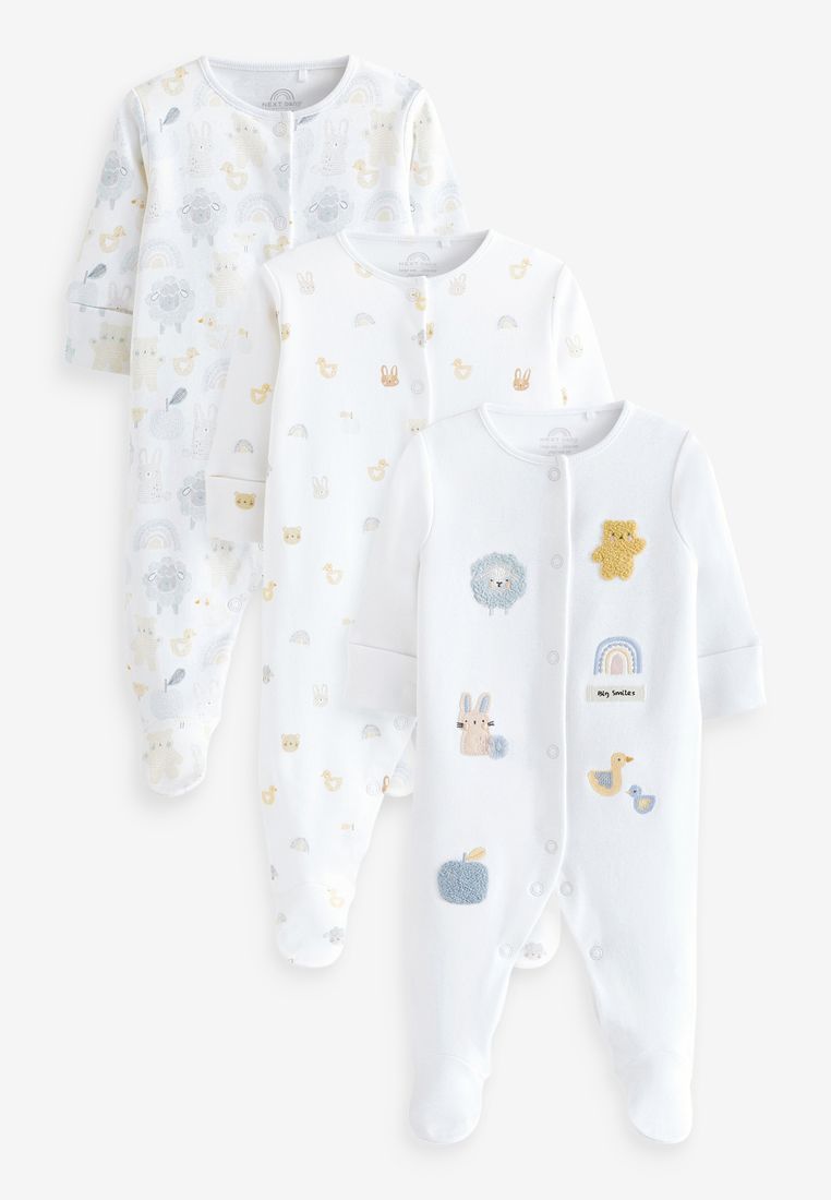 NEXT 細緻貼花嬰兒連身睡衣褲 3 件組