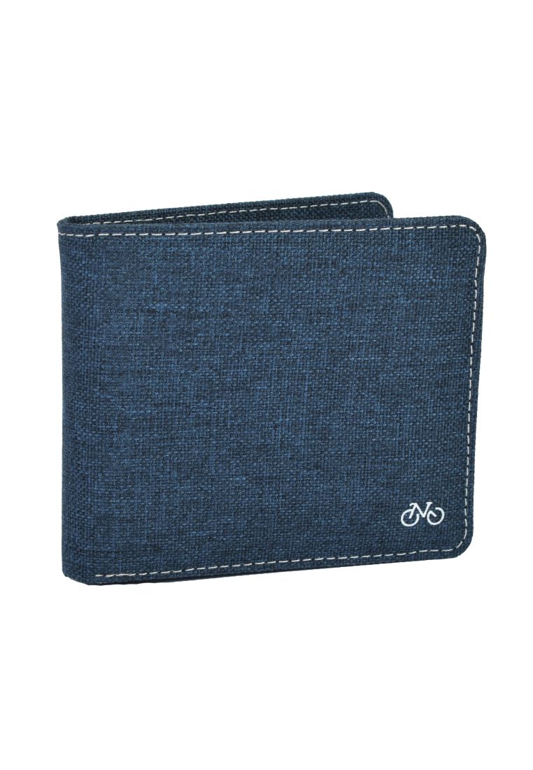 Nifteen London Billfold Wallet W/ Coin Purse And Card Flap - Navy W/ Grey Lining