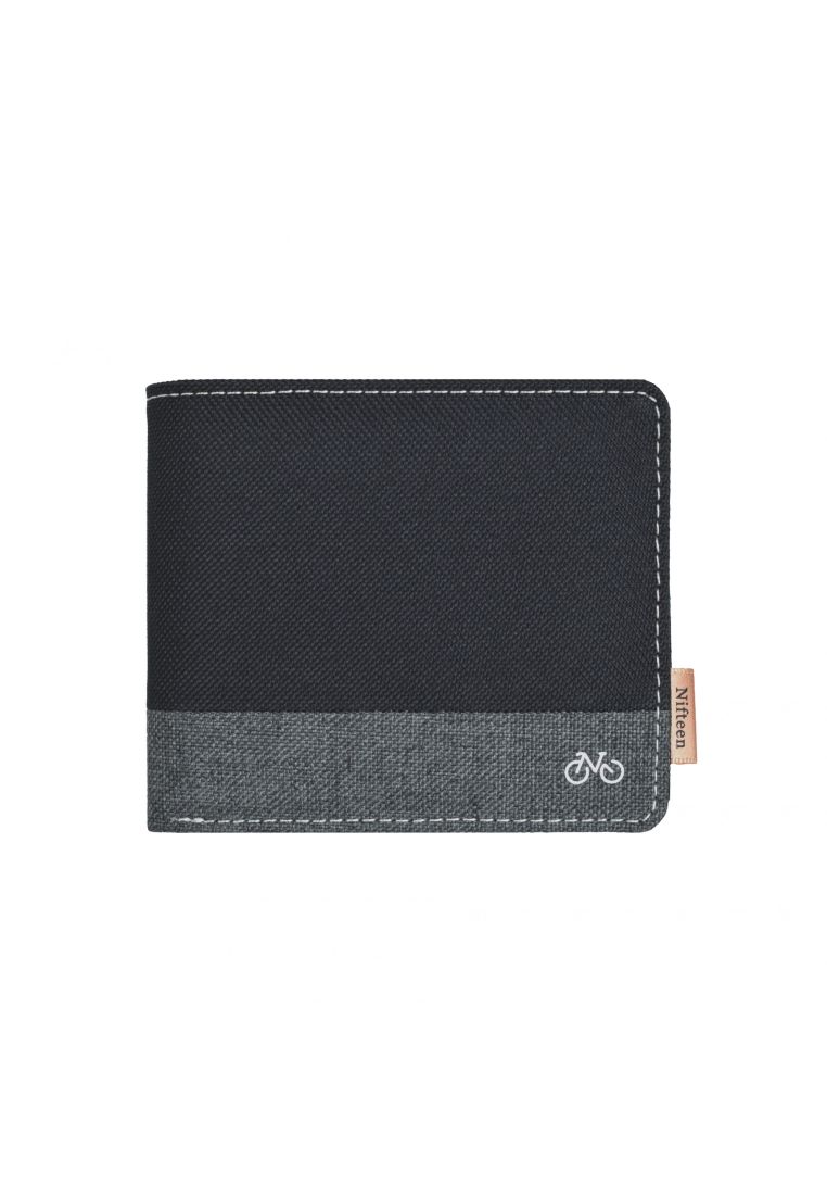 Nifteen London Billfold Wallet With Coin Pocket - Black/Grey