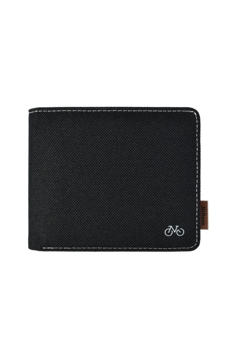 Nifteen London Billfold Wallet With Coin Purse - Black With Grey Lining
