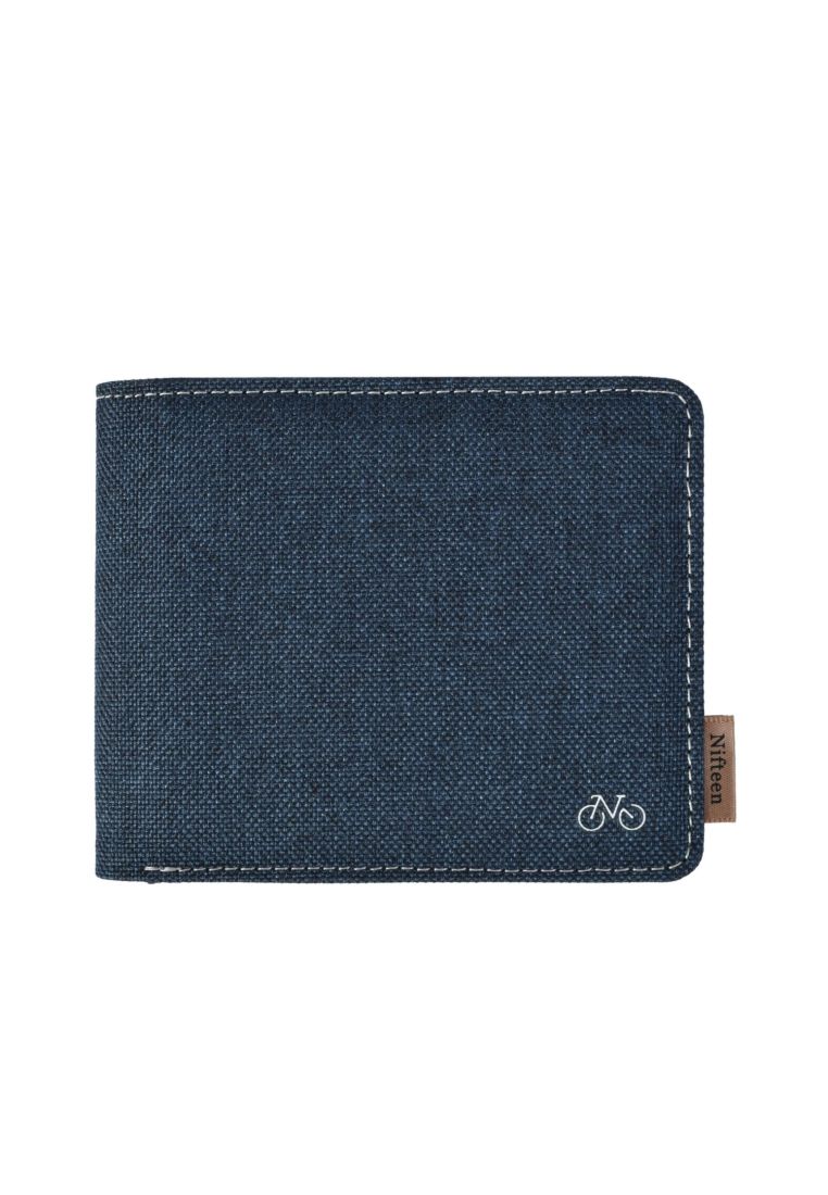 Nifteen London Billfold Wallet With Coin Purse - Navy With Grey Lining