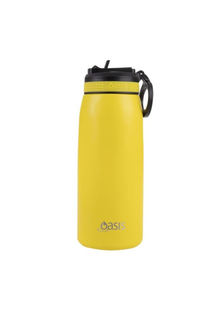 Oasis Stainless Steel Insulated Sports Water Bottle with Straw 780ML - Neon Yellow