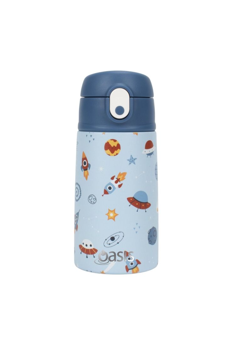 Oasis Kids Water Bottle with Sipper Silicone Straw 400ML - Galactic Space